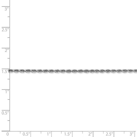 2mm, 14k White Gold D/C Quadruple Rope Chain Necklace, 20 Inch